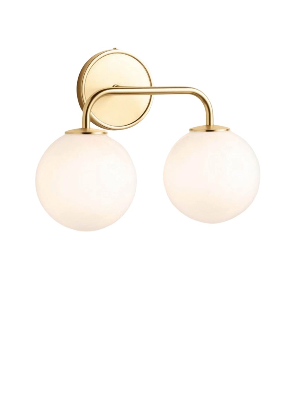 New Rejuvenation Knowles Double Sconce Modern Wall Sconce in aged brass